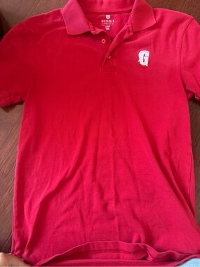 Dennis Red Men’s Polo Shirt with Embroidered 'G'